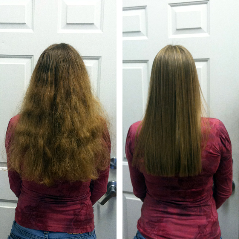Keratin treatment before and after