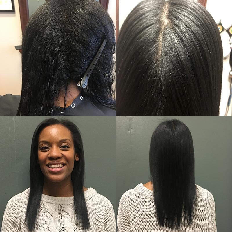 Keratin before and after on African American hair