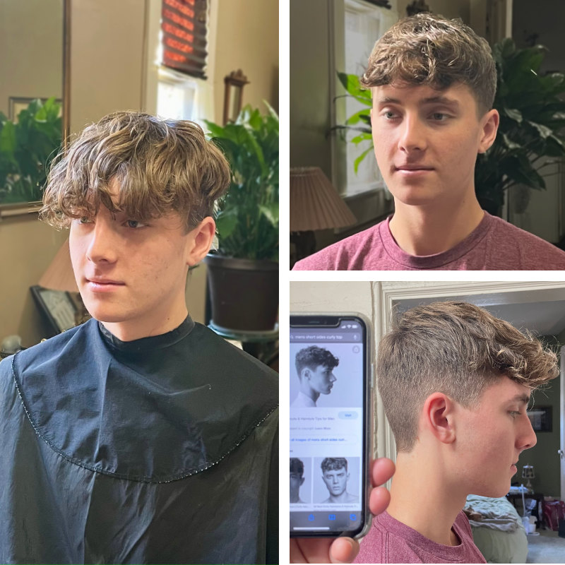 Mens short hair cut before and after